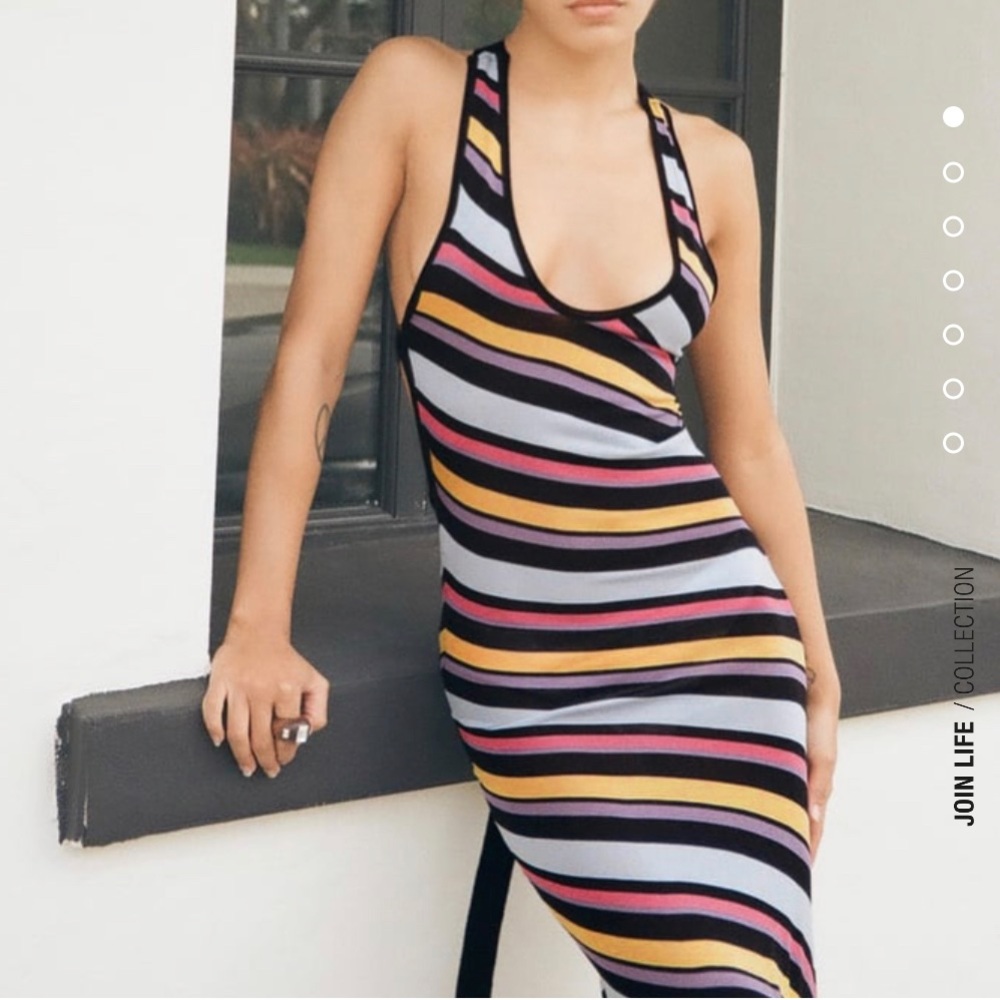 ZARA - Diagonal Stripe Knit Dress